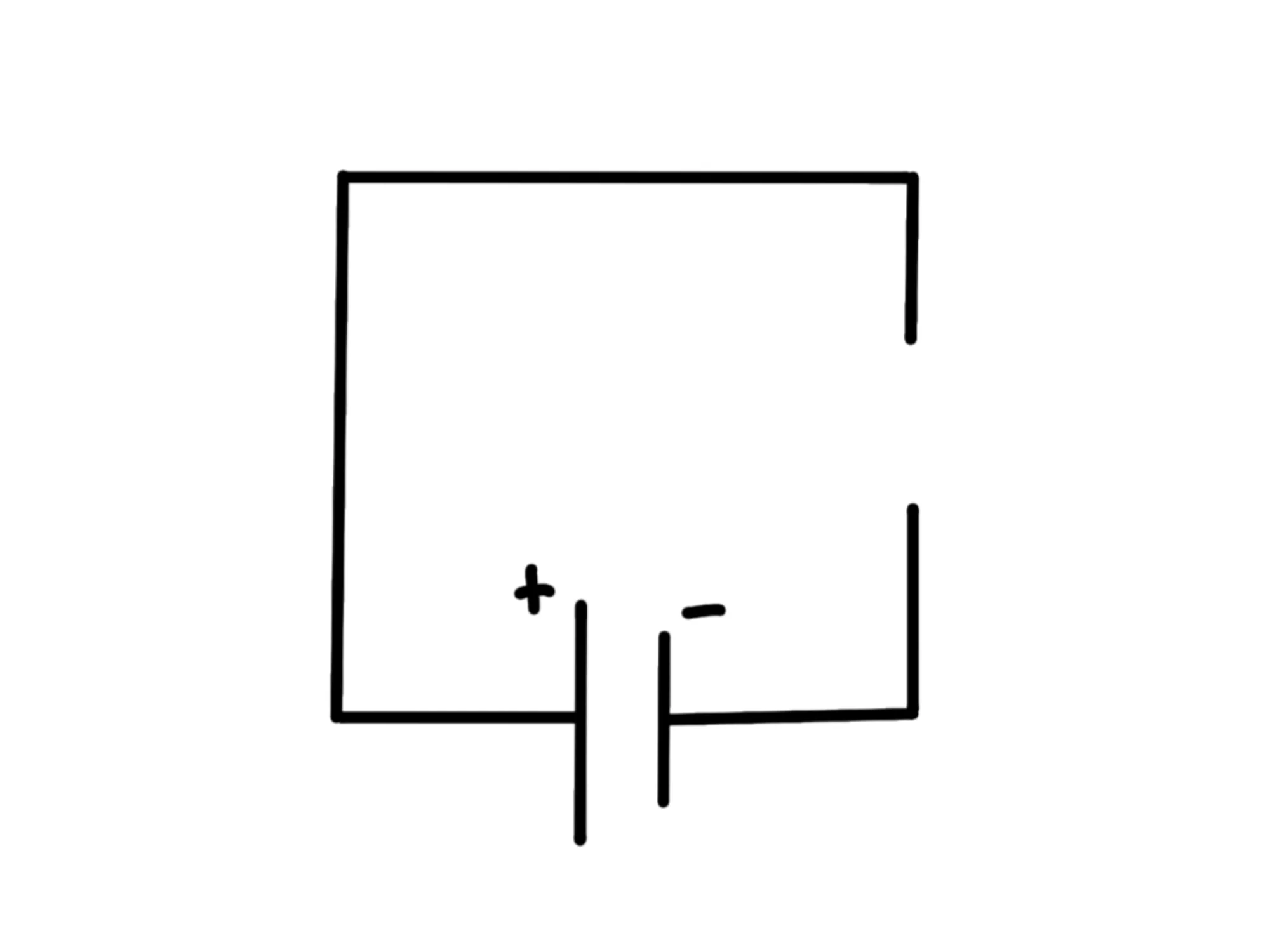 Che cos'è circuito elettrico — Circuito aperto, interruttore scollegato, flusso di corrente interrotto.