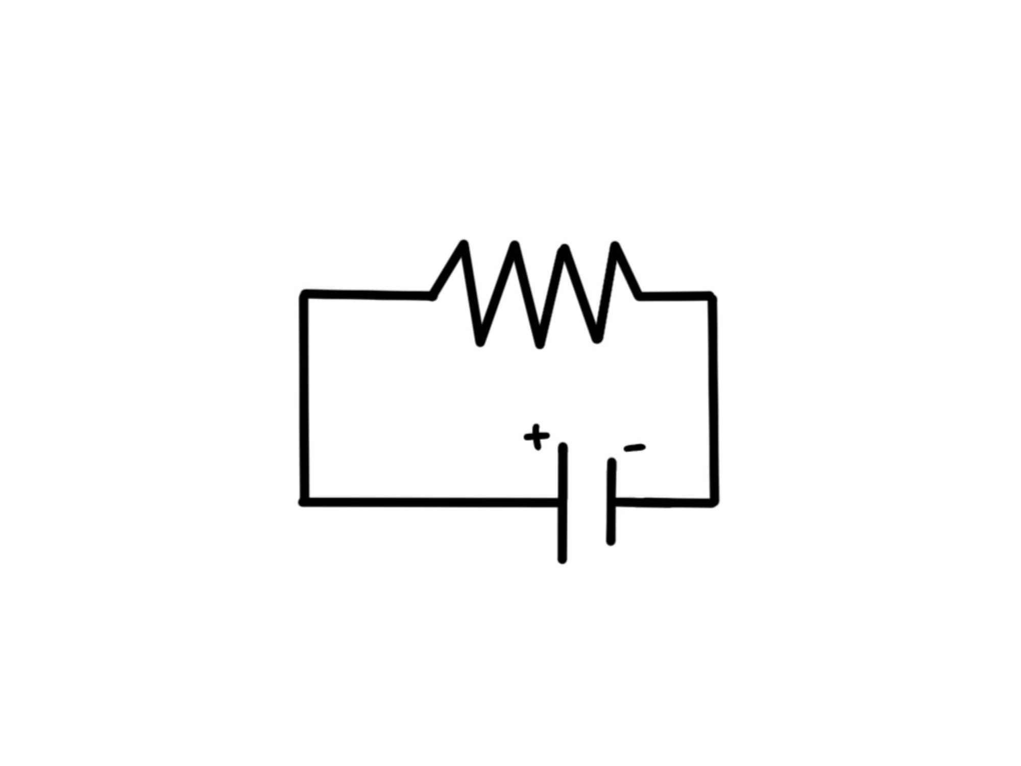 Che cos'è circuito elettrico — Circuito elettrico chiuso con resistenza e batteria. Segni più e meno indicano la polarità…
