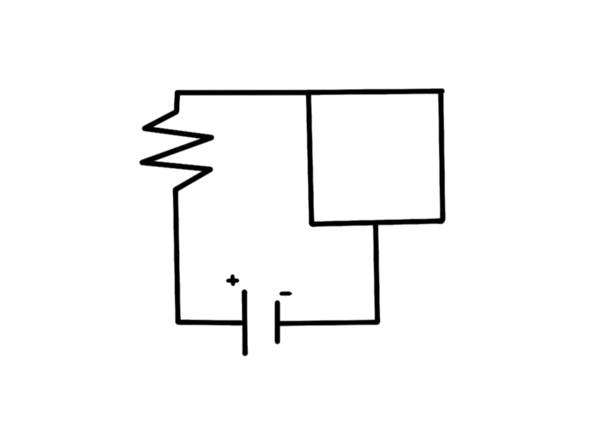 Che cos'è circuito elettrico — Circuito semplice con resistenza e batteria, illustrato schematicamente.