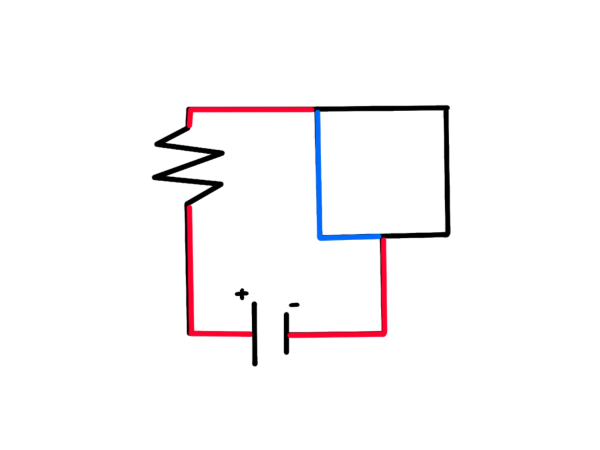 Che cos'è circuito elettrico — Circuito elettrico semplice con batteria e resistenza.