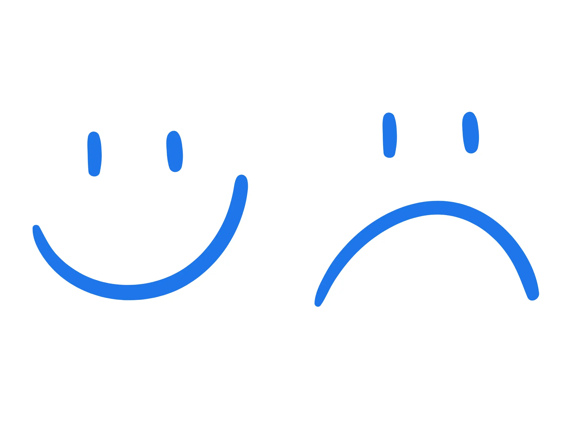 Concavità apertura — Faccine sorridente e triste, concavità della parabola.