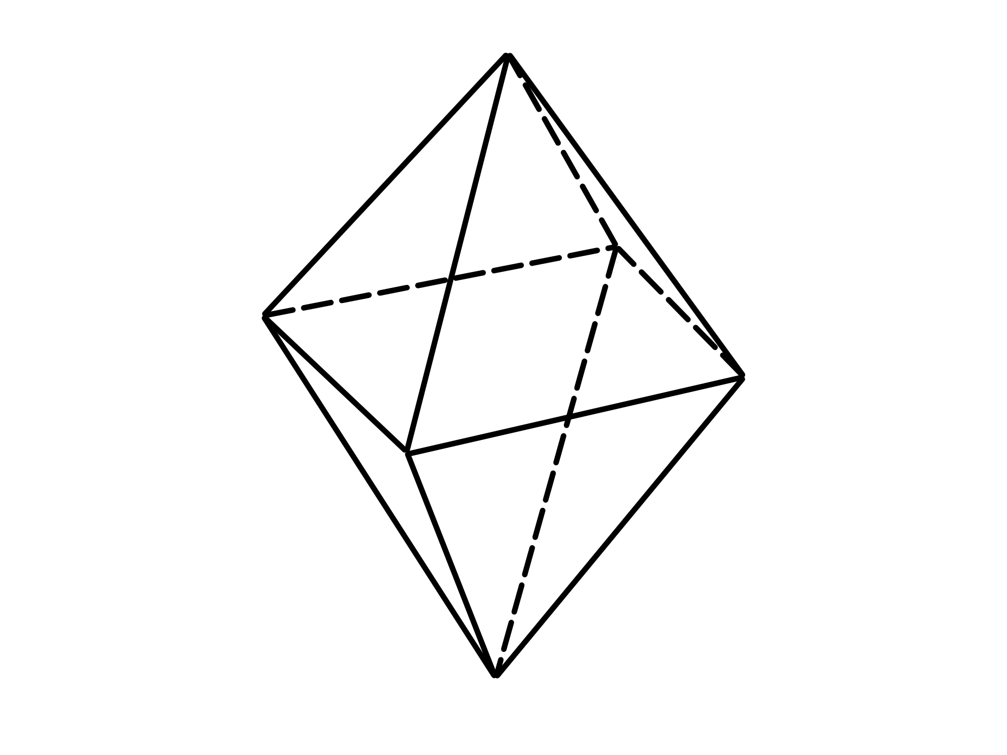 Poliedri regolari irregolari — Ottaedro regolare, figura geometrica a otto facce triangolari uguali.