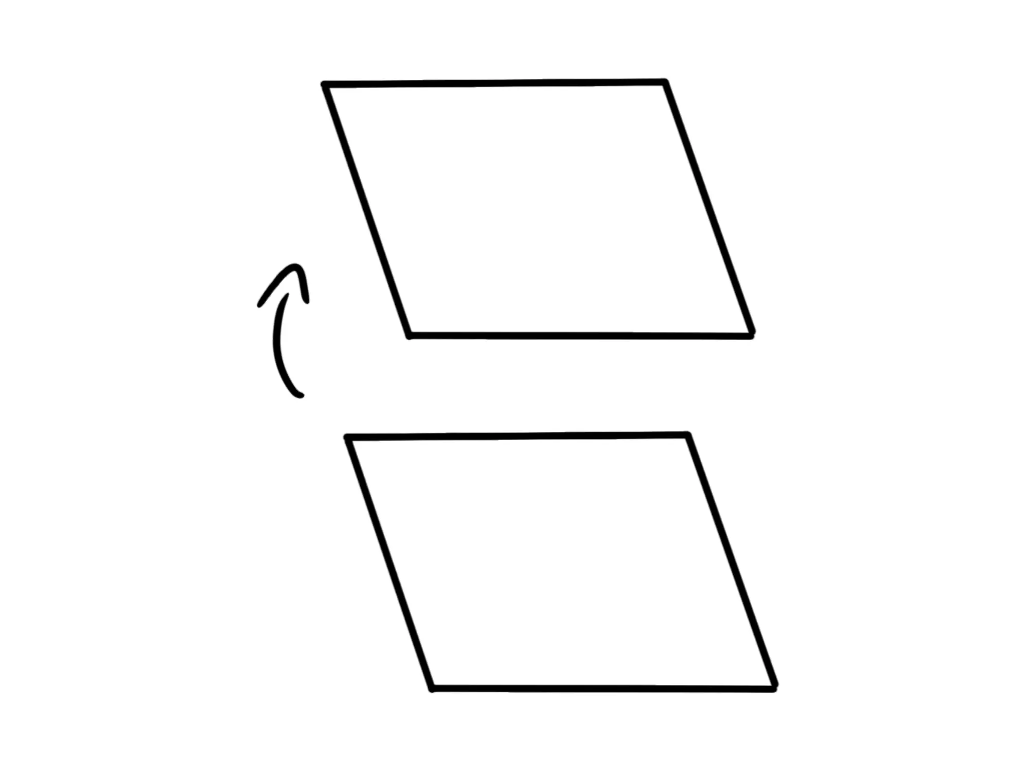 Piano infinito carico uniformemente — Piano carico ruotato su sé stesso, illustrata simmetria del campo elettrico.
