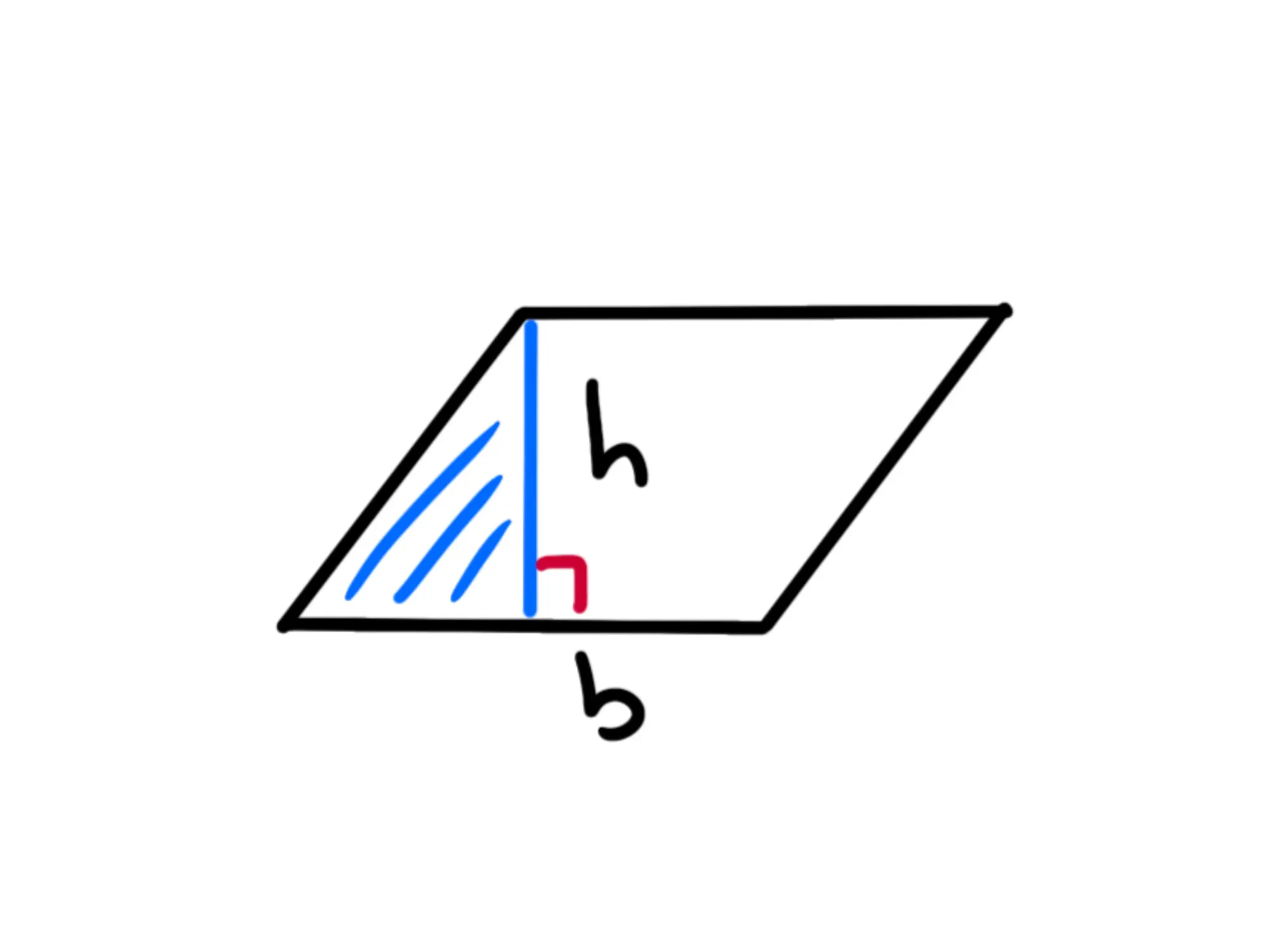 Triangolo formato dall'altezza del parallelogramma