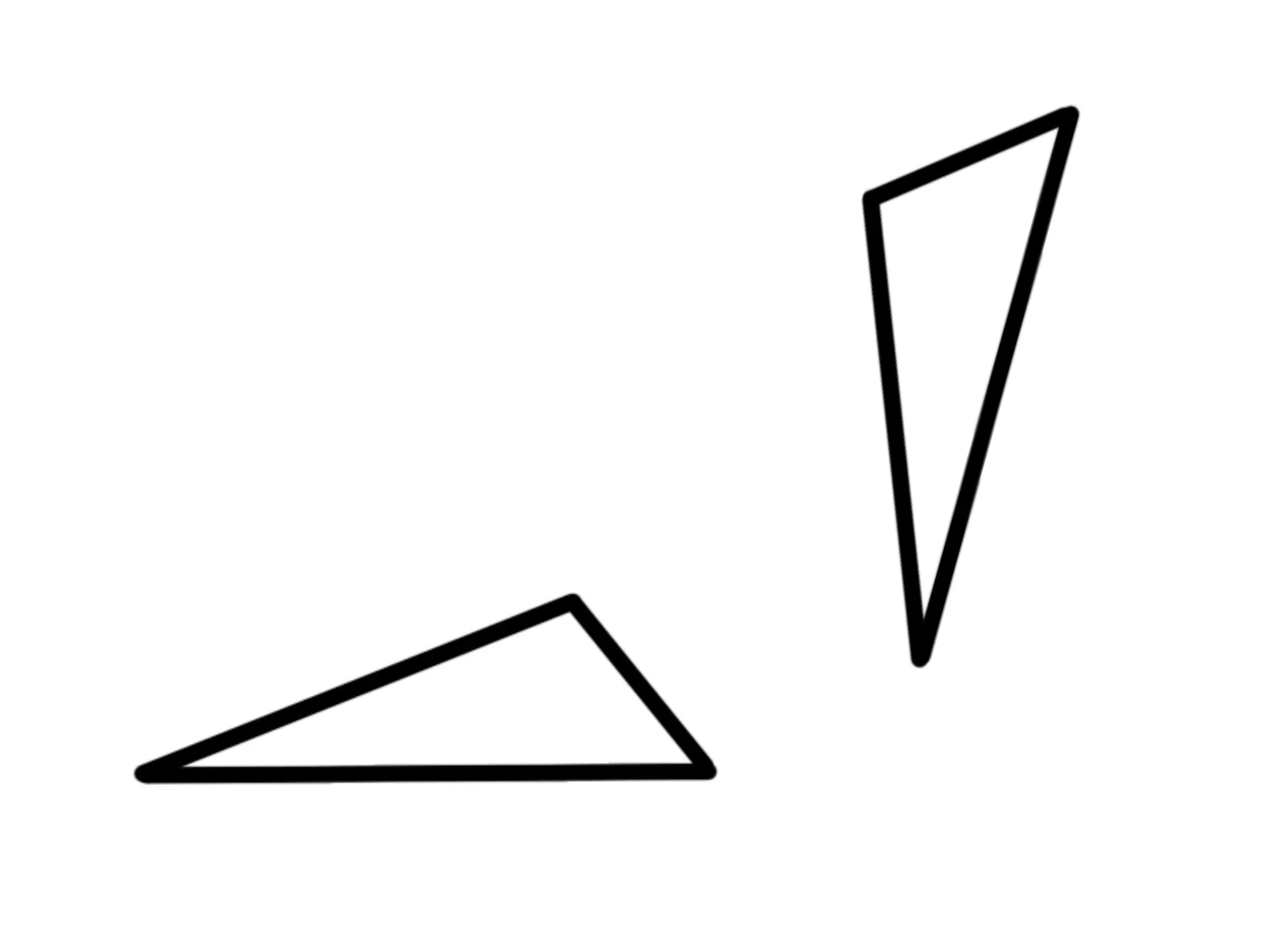 Cosa sono triangoli simili — Triangoli simili con ruotazione e diversa disposizione nello spazio.